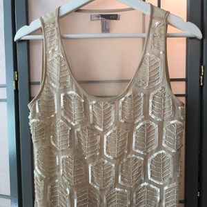 Creme Sequin Embellished Tank